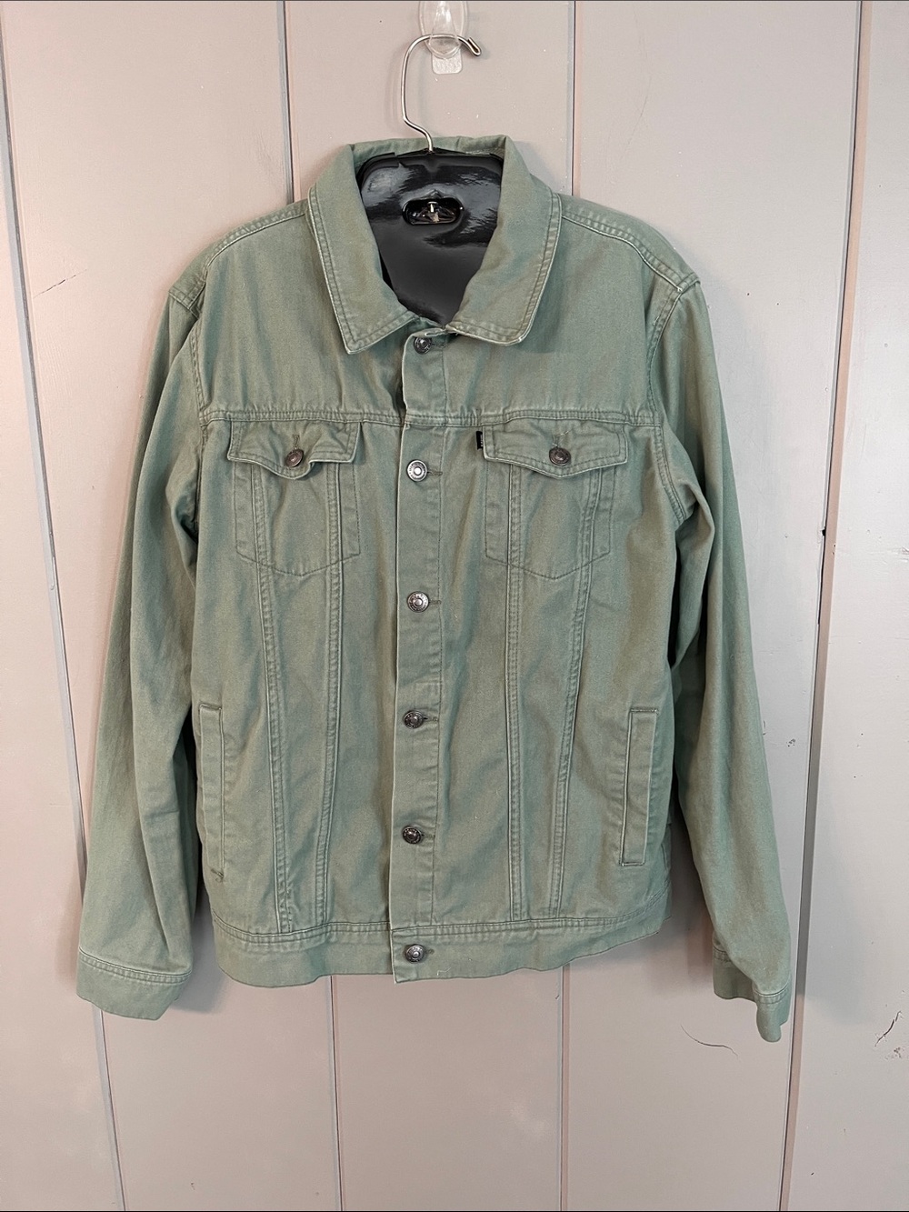 Rip Curl Trucker Jacket Green Medium Surger Girl Coastal Beachy Boho Festival